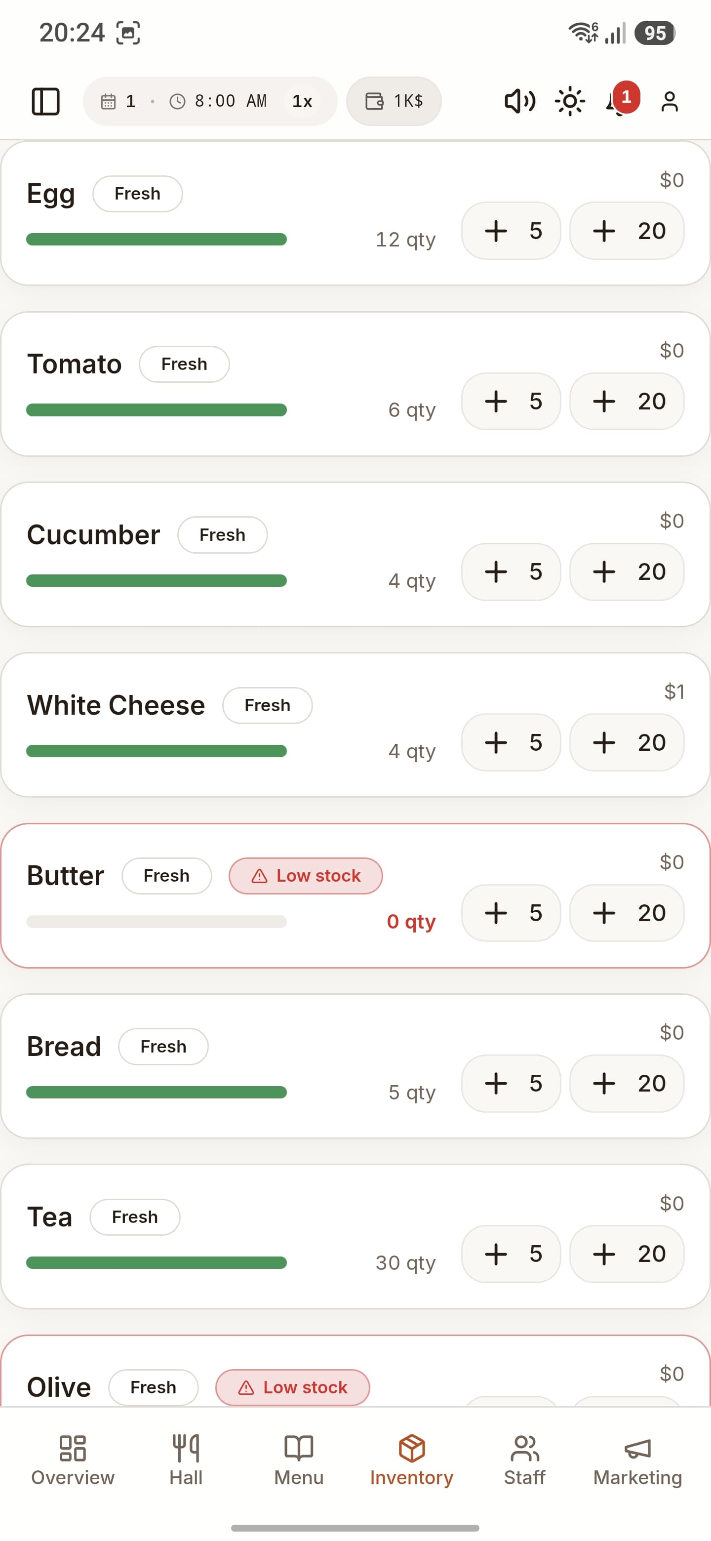 Track every ingredient